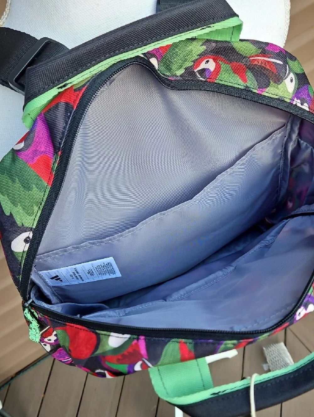 FARM Rio And ADIDAS Multicolor Parrot-Print Backpack with Green Trim